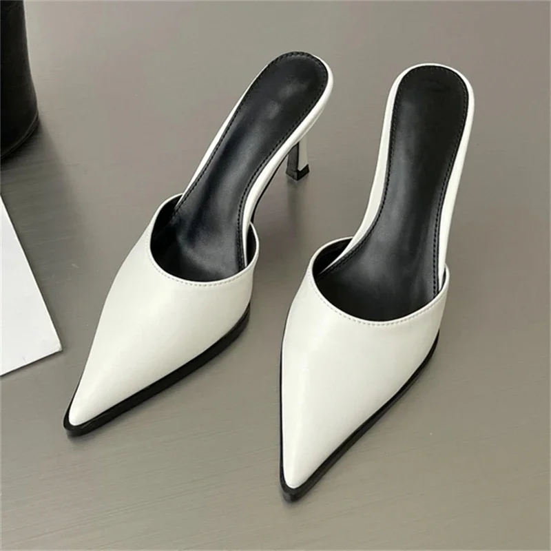 Eilyken Fashion Pointed Toe  Women Slipper Thin High Heel Shoes Elegant Slingback Pumps Shallow Mules tacones mujer