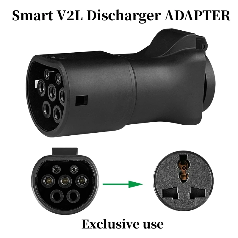 Veículo inteligente do descarregador de EVs V2L compatível para carregar para adaptador de descarregador de carro tipo 2 compatível com carro inteligente 1/3