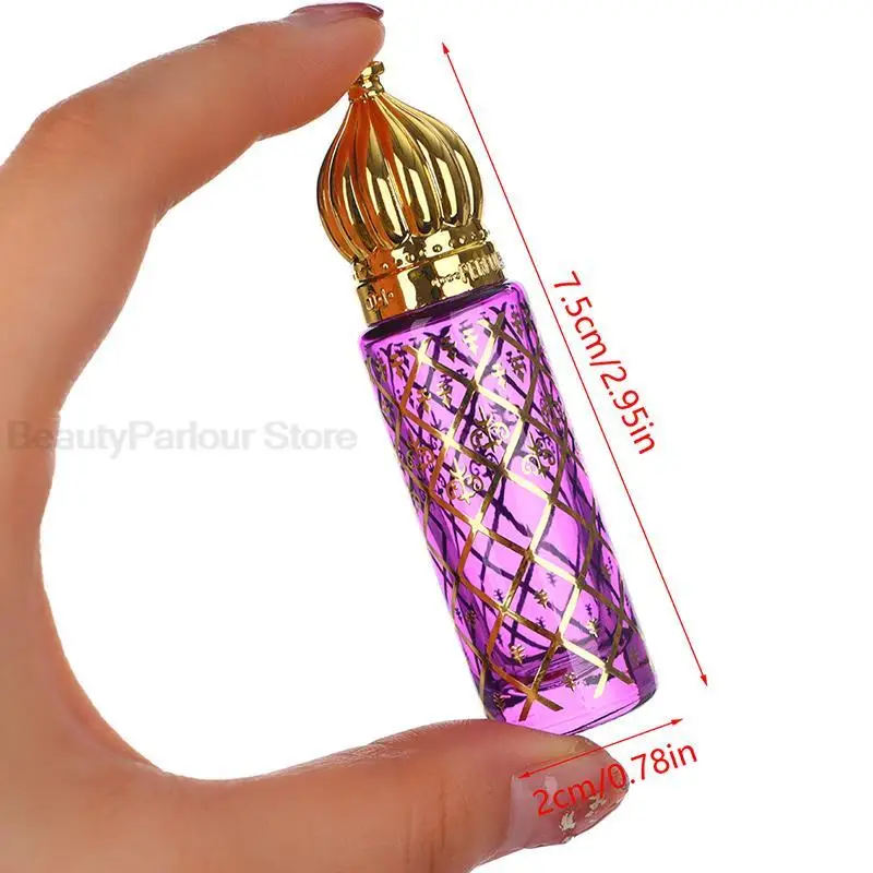 6/8/10ml Portable Glass Roll on Bottles Mini Essential Oil Container Blending Perfume Bottle Gold Arabic Empty Roller Bottles