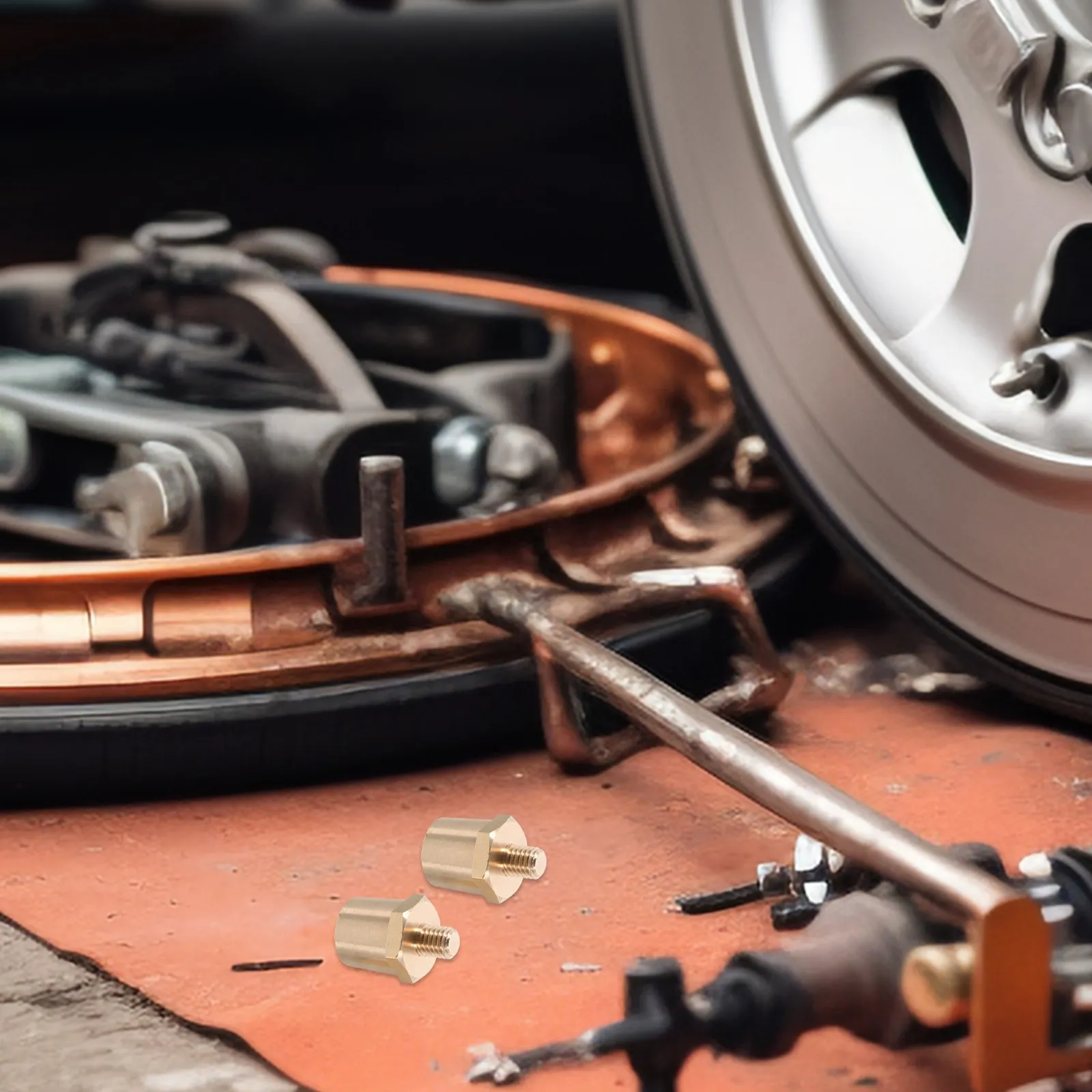 

2pcs Brass Terminal Adapter 8Mm Thread Screw Side Post Car Truck Connector For Automotive Power Terminals