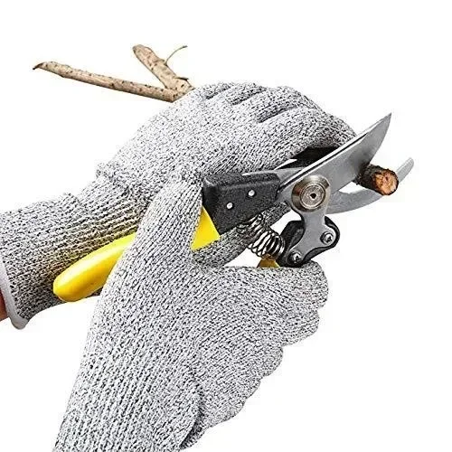 Cut-Resistant Gloves High Level 5 Protection HPPE Protective Gloves Safety Work Gloves Hot Sale Grey With Balck Copy Line