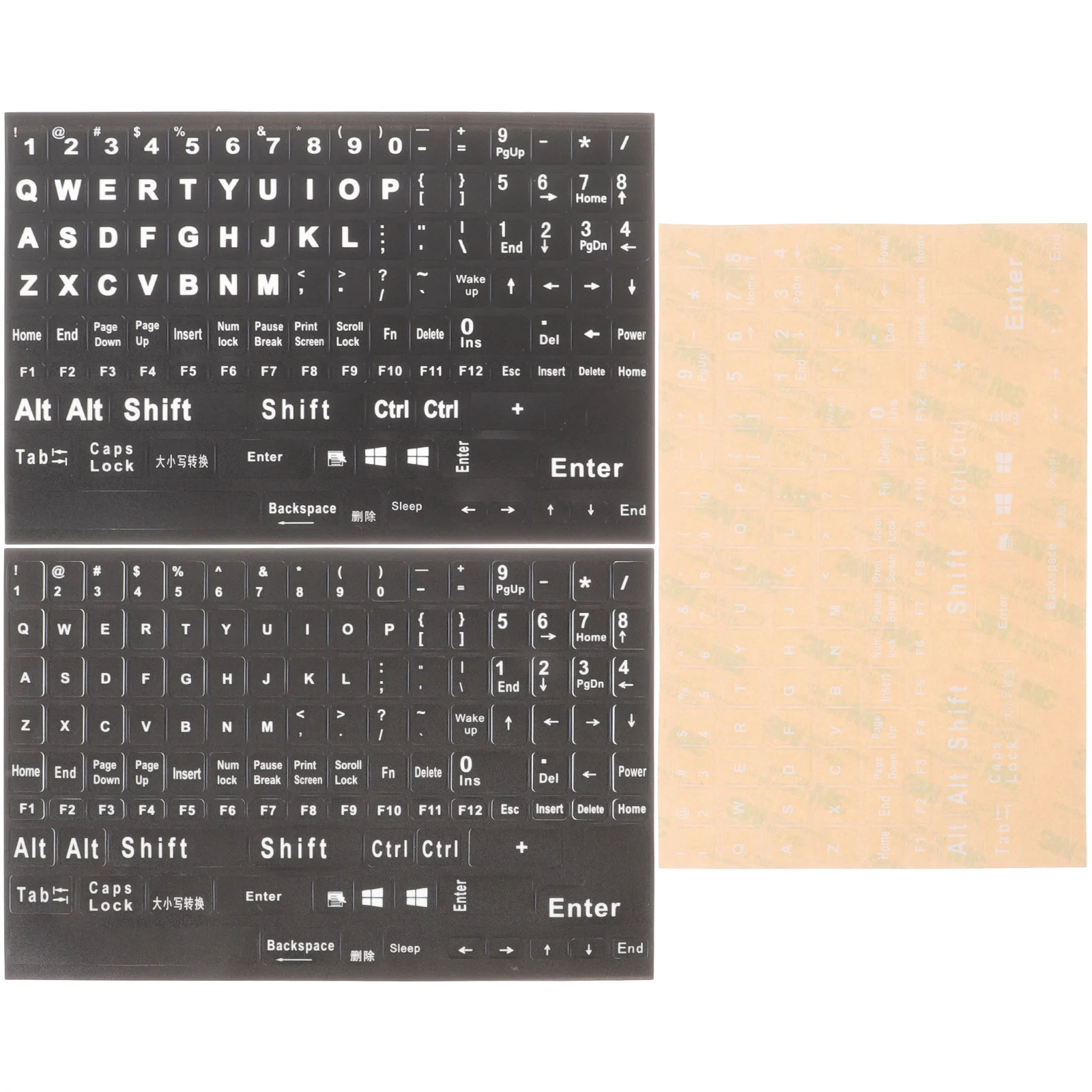 

3pcs Keyboard Stickers English Letter Replacement For Laptop Desktop Computer Mechanical Keyboards Universal Pvc Labels