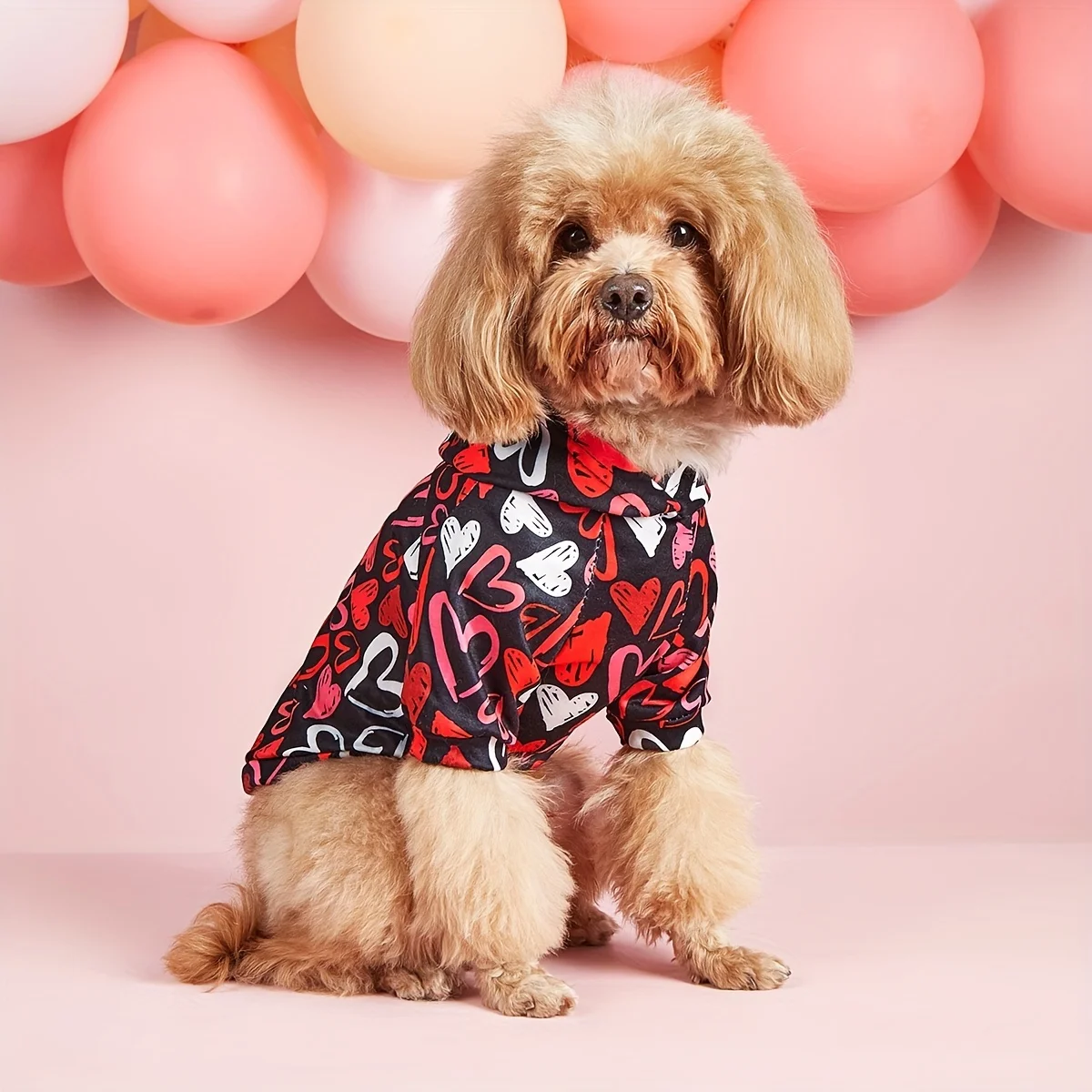 Funny Heart Shirt Valentine's Day Pet Dog Hoodies  Cute Puppy Costume Clothes for Small Medium Dogs Cats Pets