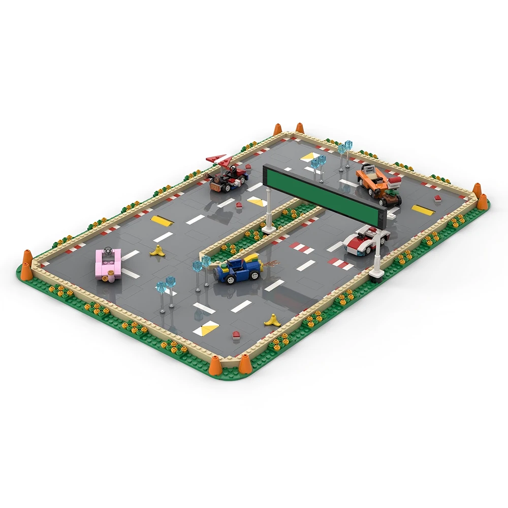 

896 MOC Classic Game Track Scene Racing Car 3D Model Building Blocks DIY Modular Car Assembly Children's Toy Boy's Birthday Gift