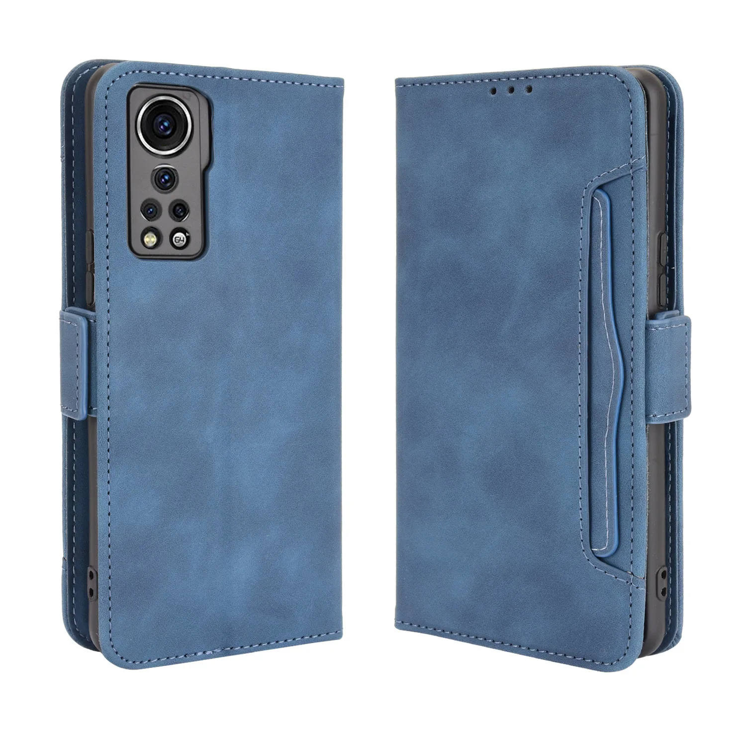 Flip Leather Cover For ZTE Axon 30 5G A2322 A2322G Separate Type Magnetic button Many Card Slot Wallet Shockproof Phone Case