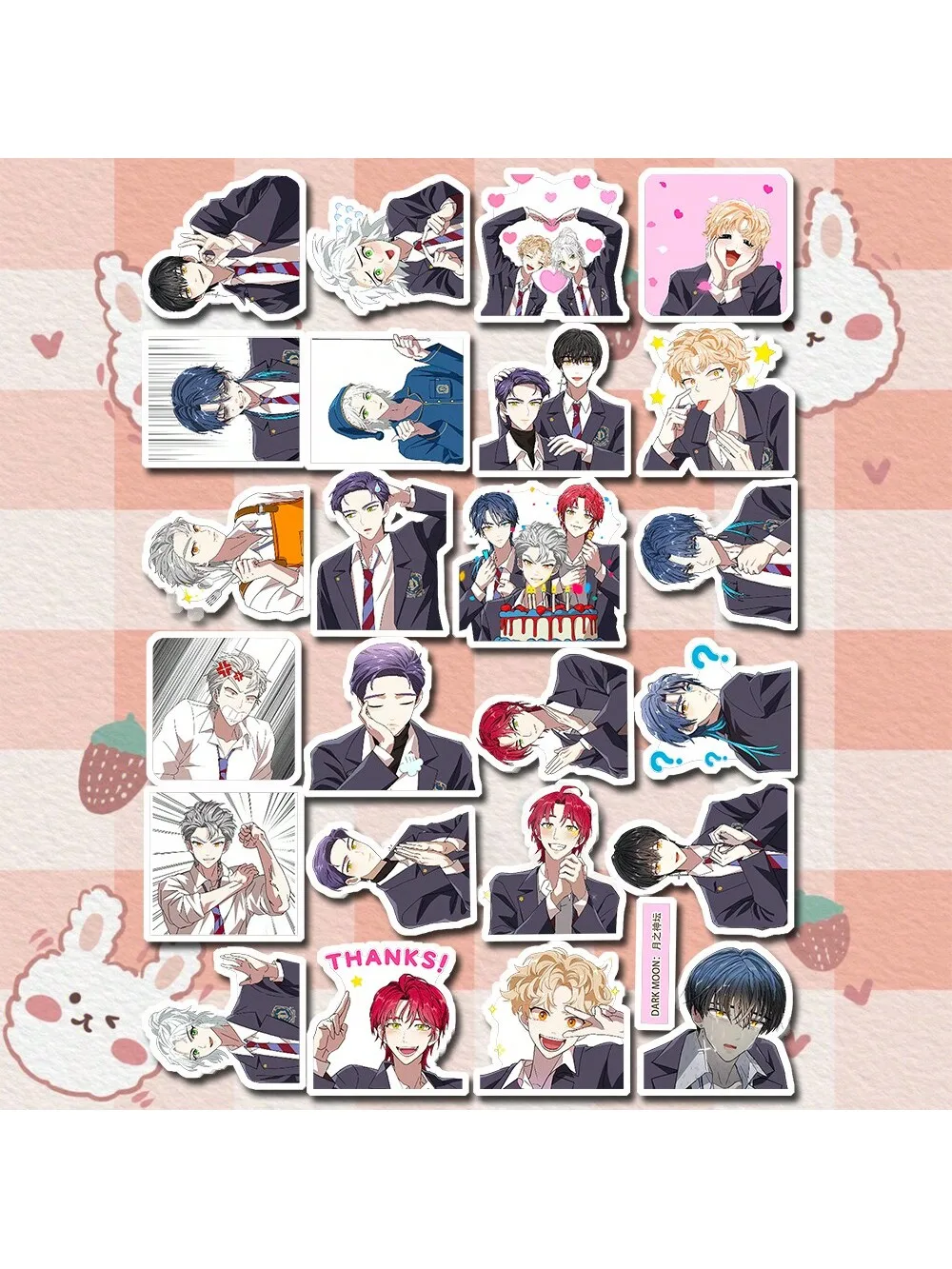 DARK MOON Korean Anime Handsome Boy Stickers Anime Boy Anime Character Small Stickers Hand Account Diy Decorative Stickers