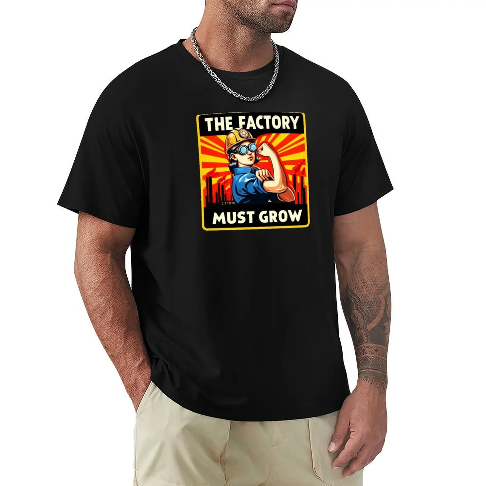 

Factorio - The factory Must Grow T-Shirt funny costumes anime figures men t shirt