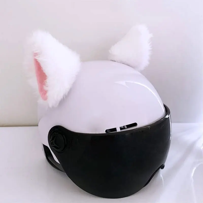 

1Pair Motorcycle Helmet Plush Cat Ears Motocross Full Face Off Road Helmet Decoration Accessories Sticker Cosplay Auto Styling
