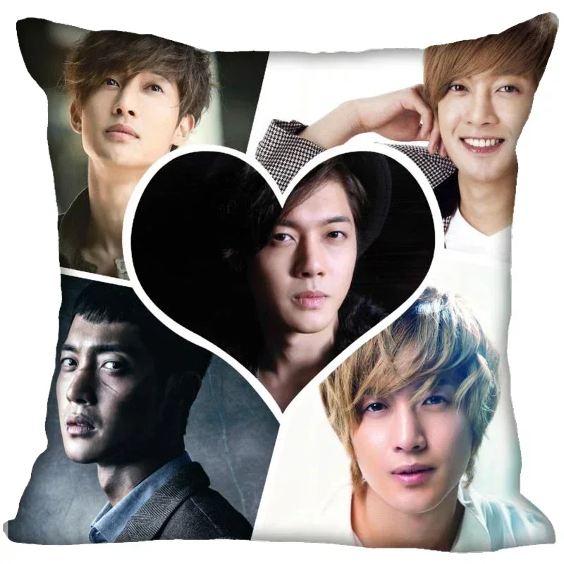 New Kim Hyun Joong Kpop Pillow Cover Bedroom Home Office Decorative Pillowcase Square Zipper Pillow Cases Satin Soft No Fade