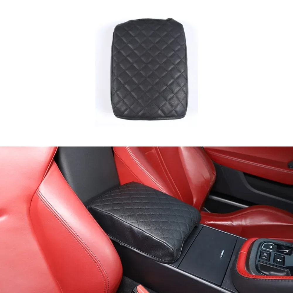 

Leather Car Armrest Mat Accessories For Jaguar F-TYPE 2013-2022 Interior Auto Center Console Armrests Storage Box Mats Cover