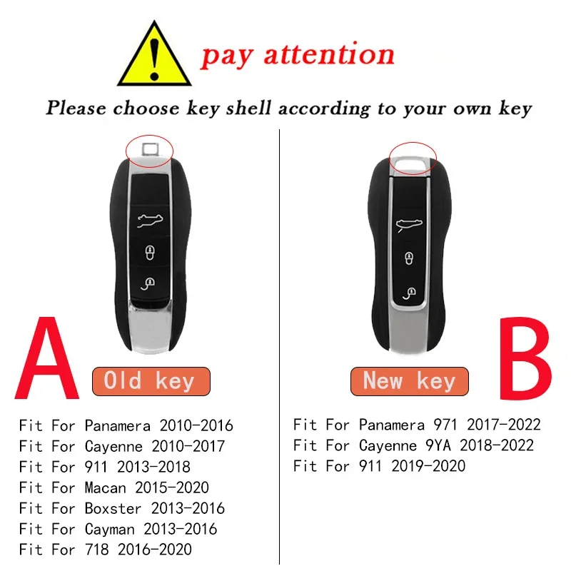 Leather Car Smart Key Cover Case Fob For Porsche 911 Macan Boxster Cayenne Panamera Taycan Cayman 971 9YA 718 Key Shell