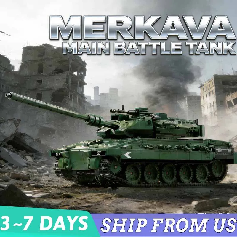 

IN Stock Technic MOC Military Building Blocks Set for battle Merkava main Tank Bricks Toy Plan WWII Gift 1023PCS