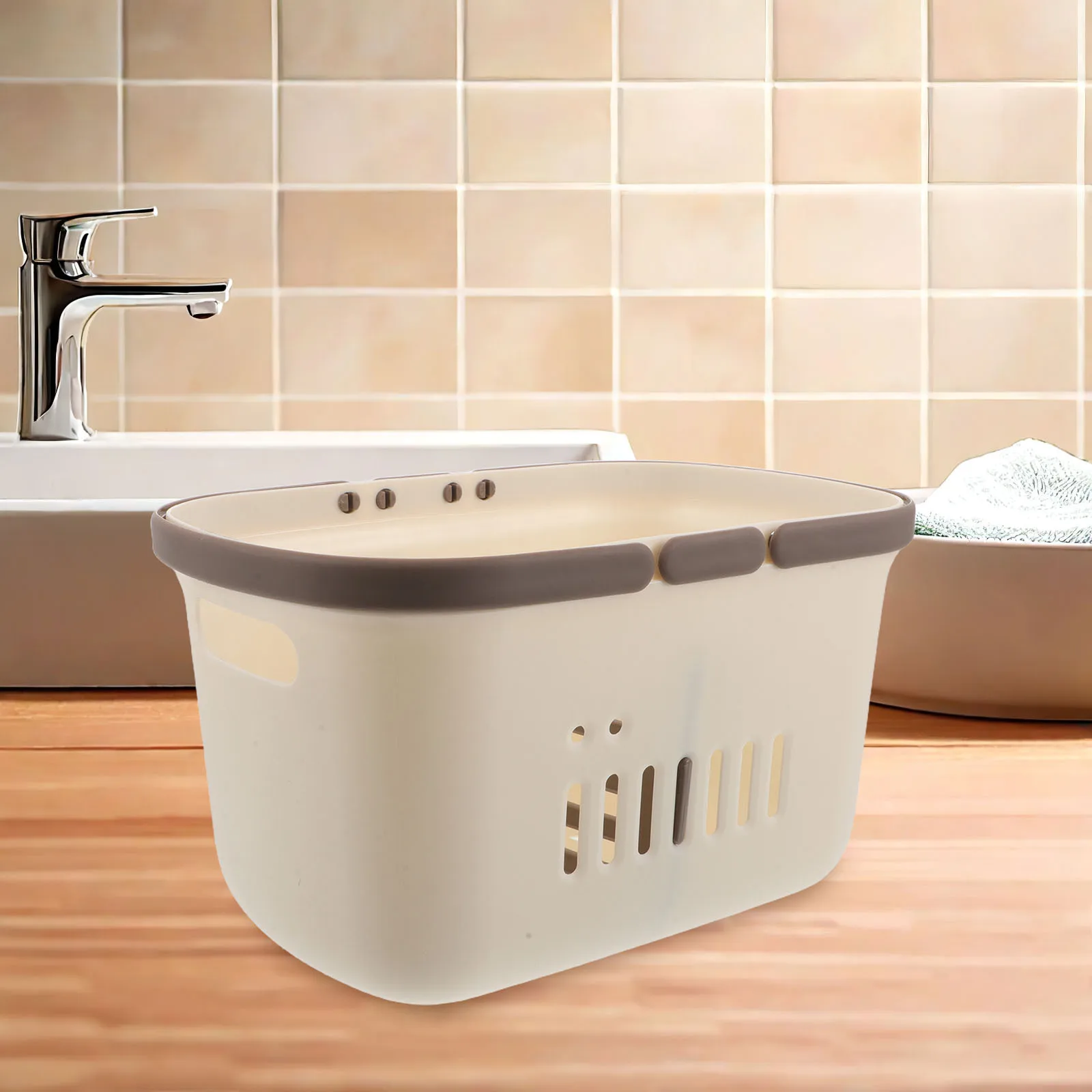 

Portable Shower Caddy with Handle Plastic Bathroom Basket Large Capacity Mesh Organizer for Bath Supplies Travel Skincare