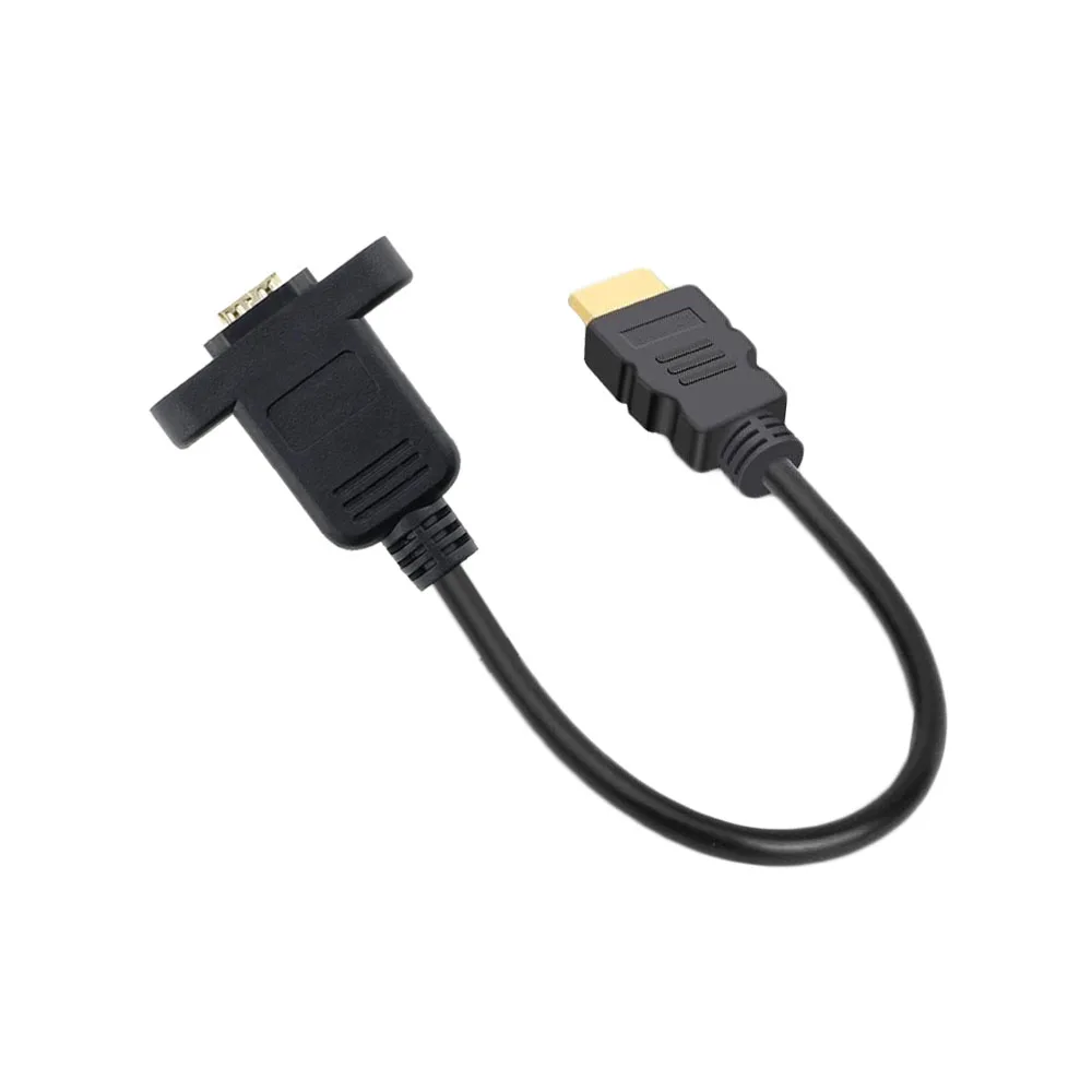 30cm Gold Plated HDMI-compatible Extension Cable Male to Female With Screw Panel Mount HD 1080P For PSP HDTV