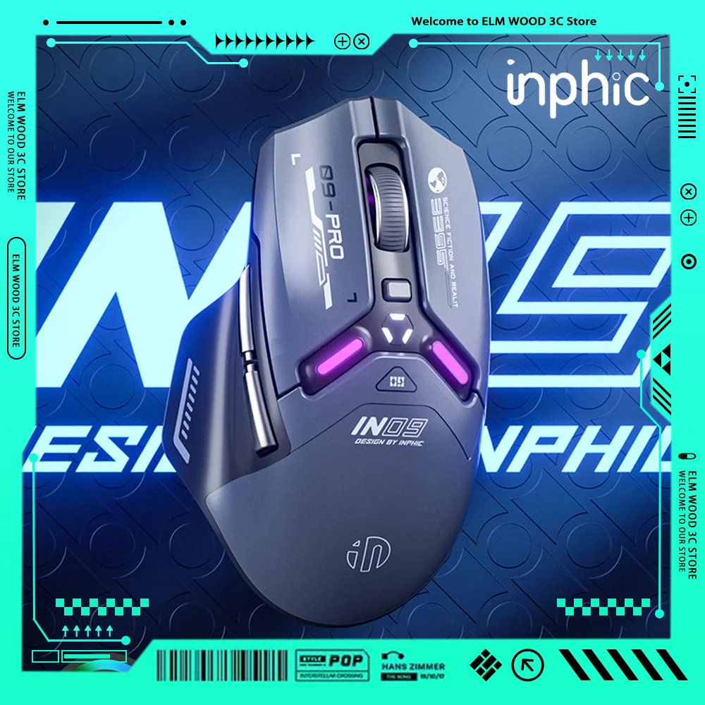 

Беспроводная игровая мышь Inphic In9pro 8K PAW3395, 3 режима, 500 мАч