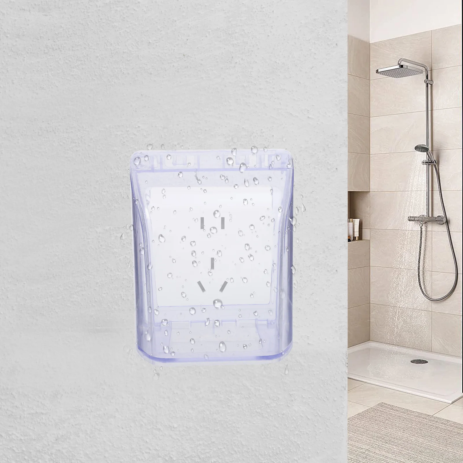 

Transparent 86 High Thickened Waterproof Box Easy Install Splashproof Cover for Sockets Outlets Sky Blue