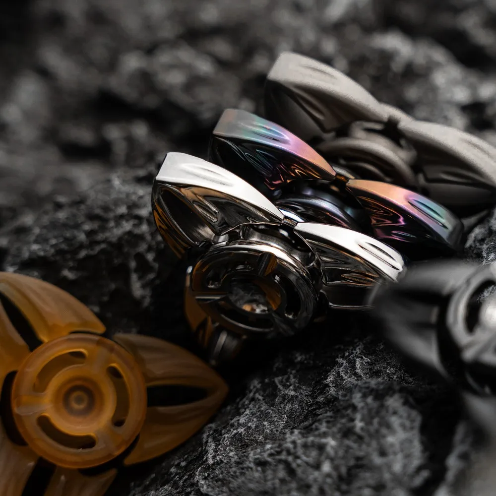 HE EDC Shadow Fidget Spinner Office Desk Accessories Anxiety Relief Gadgets Fidget Toys Adults Three Leaf Spinner