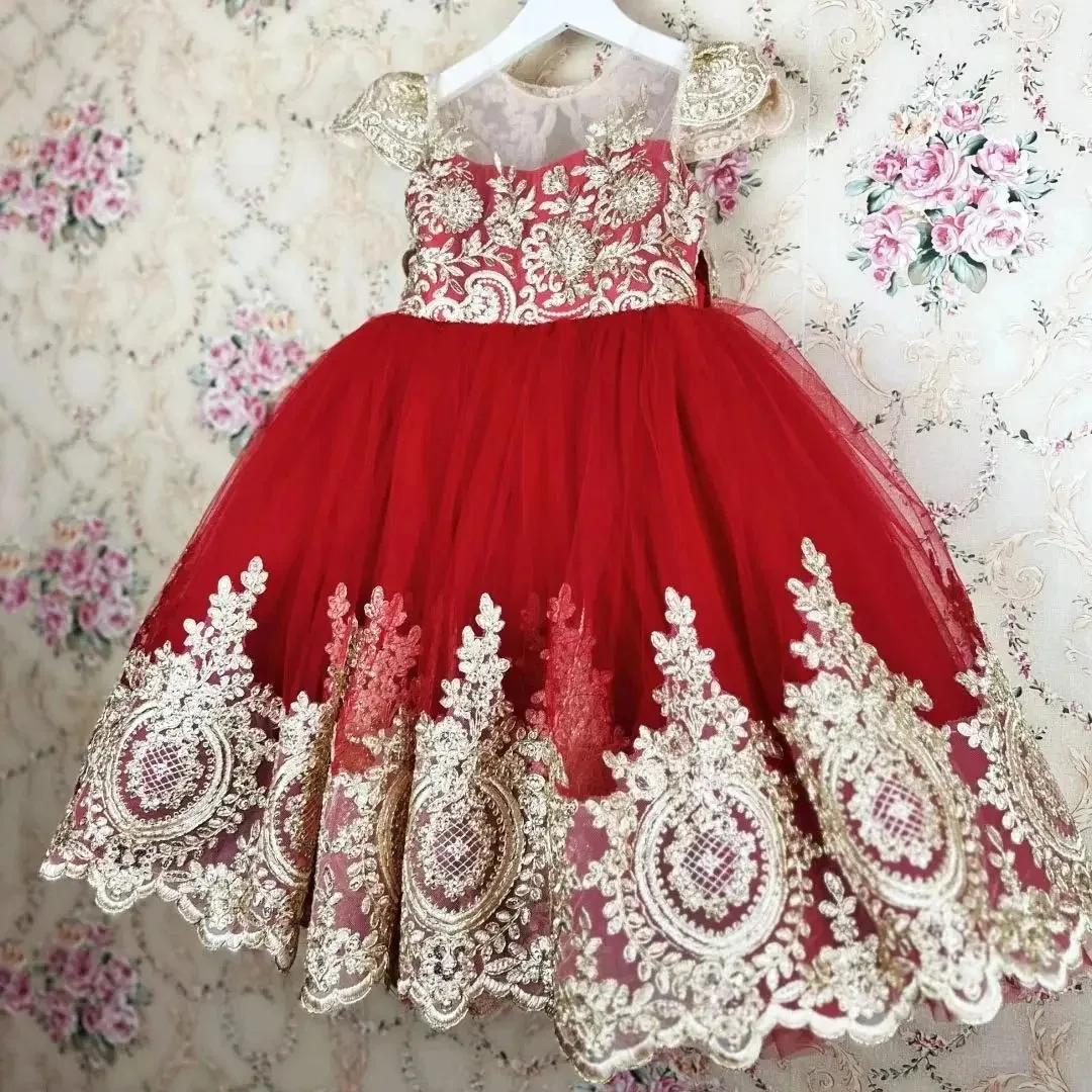 Cswdocy Princess Wedding Sleeveless Flower Girl Dresses For With Bow Floor Length Elegant Birthday Party First Communion Gown