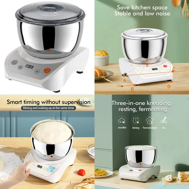 for Kitchen 5L Stainless Steel Bowl Holder Electric Cake Mini Dough Food Mixer