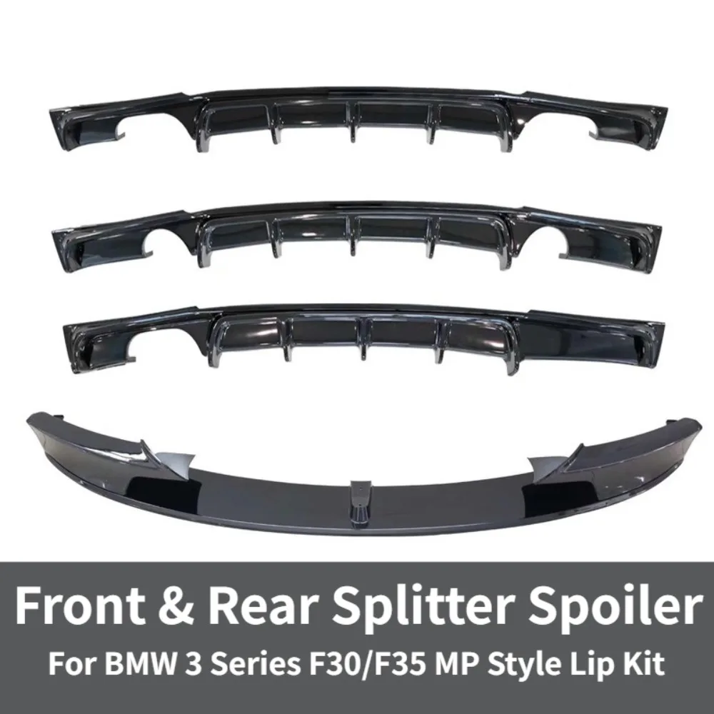 

Front & Rear Bumper Lip Diffuser Set For BMW 3 Series F30 F35 2012-2018 Dual Quad Exhaust Refit Splitter Spoiler Kit Accessories