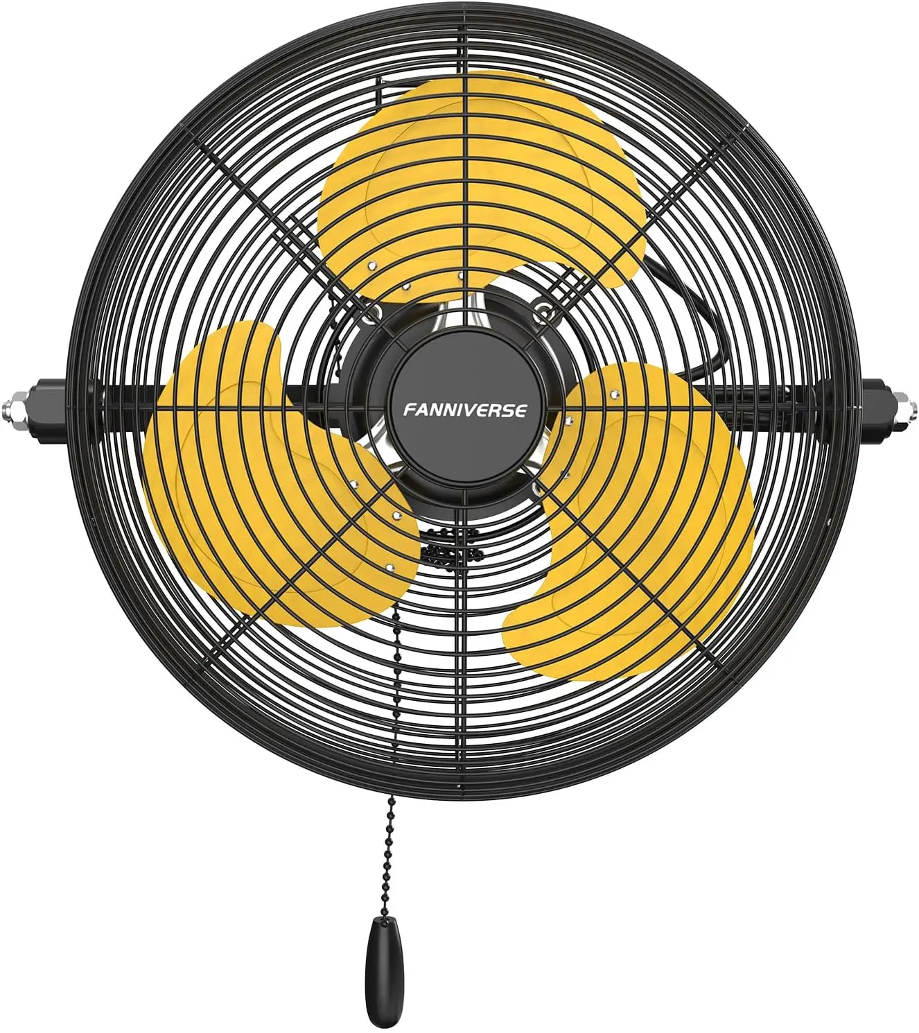 

12" High Velocity Wall Mount Fan, 2800 CFM, Heavy Duty Metal, 360° Tilt, Pull Chain for Garage Workshop Gym Patio