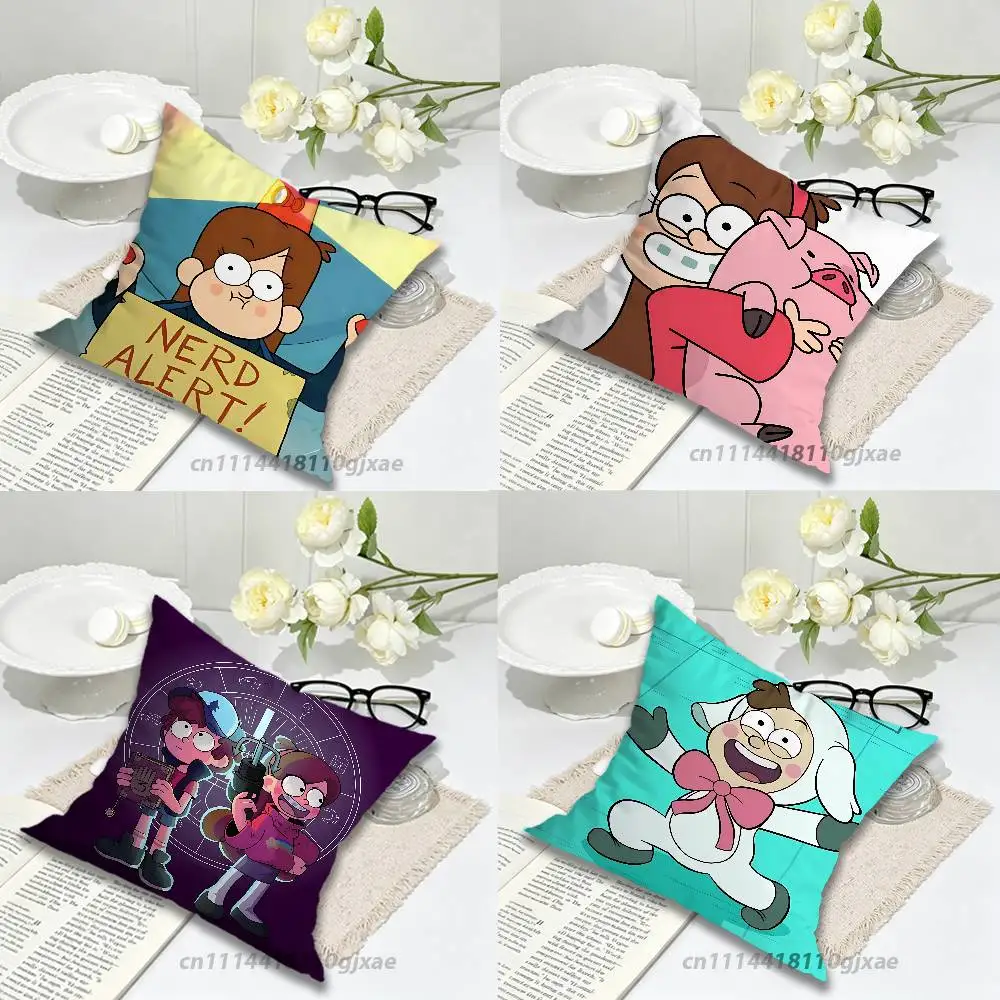 Dipper and Mabel Gravity Falls Pillow Case Living Room Sofa Cushion Cover Suitable For Home Bedroom Room Decoration