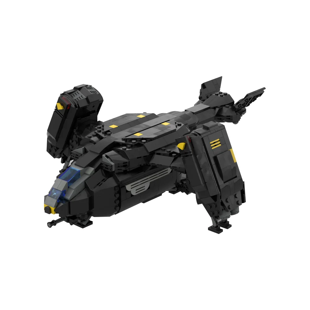 MOC Pelican-1 Extraction Shuttle Model Building Blocks Helldivers 2 Game Military Evacuation Aircraft Spaceship Bricks Toy Gift