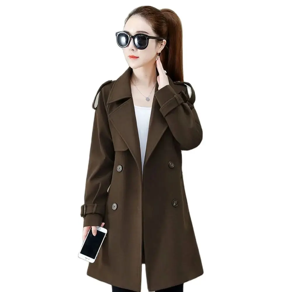 Windbreaker Women's Spring And Autumn 2024 Explosions Temperament Long High-end Fashion Ladies Slim Coat Tide.