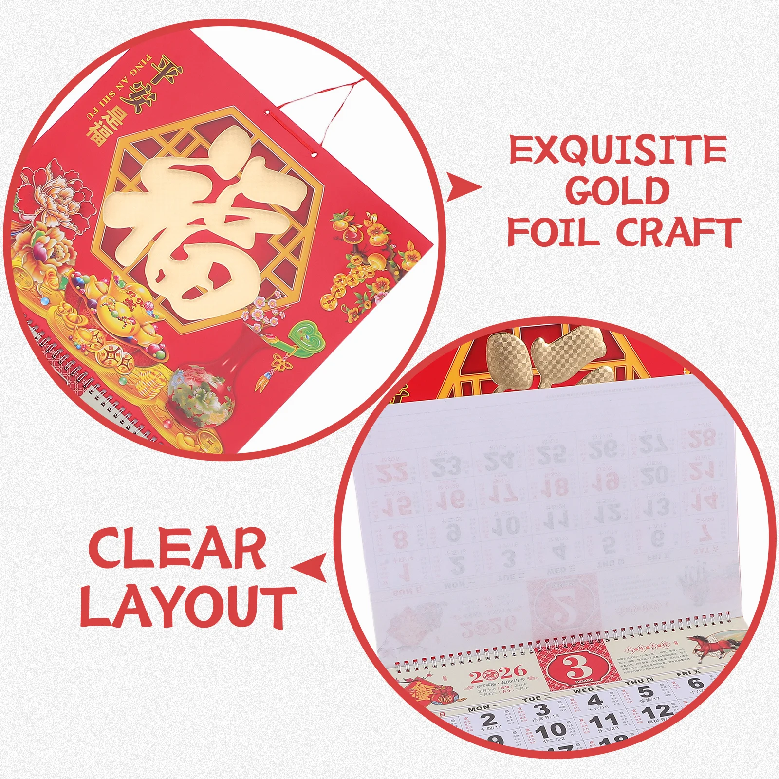 

5 шт. набор из 5 китайских новогодних подвесных календарей, азиатские украшения, настенные прокрутки, лунные украшения