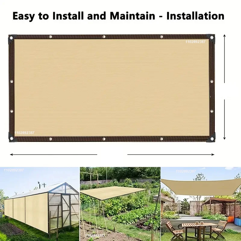 Proteção UV Bege Shading Net, Sombreamento de plantas, Sombrinha ao ar livre, Malha, HDPE, Tecido Protetor Solar