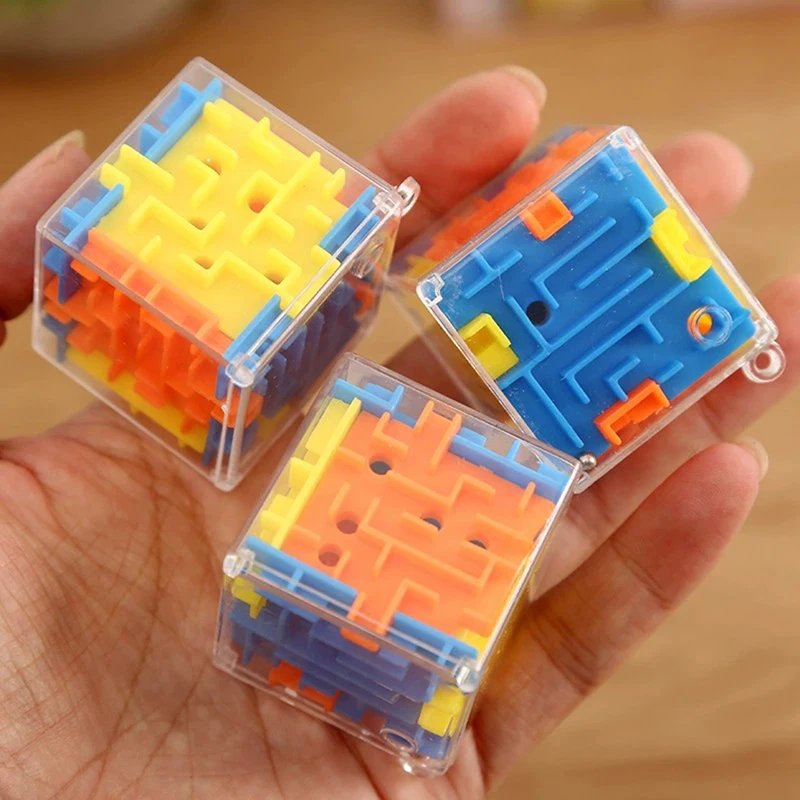 Six-Sided Transparent Puzzle Cube, Ball Rolling Maze 3D Magic, Stress Relief Toy For Kids