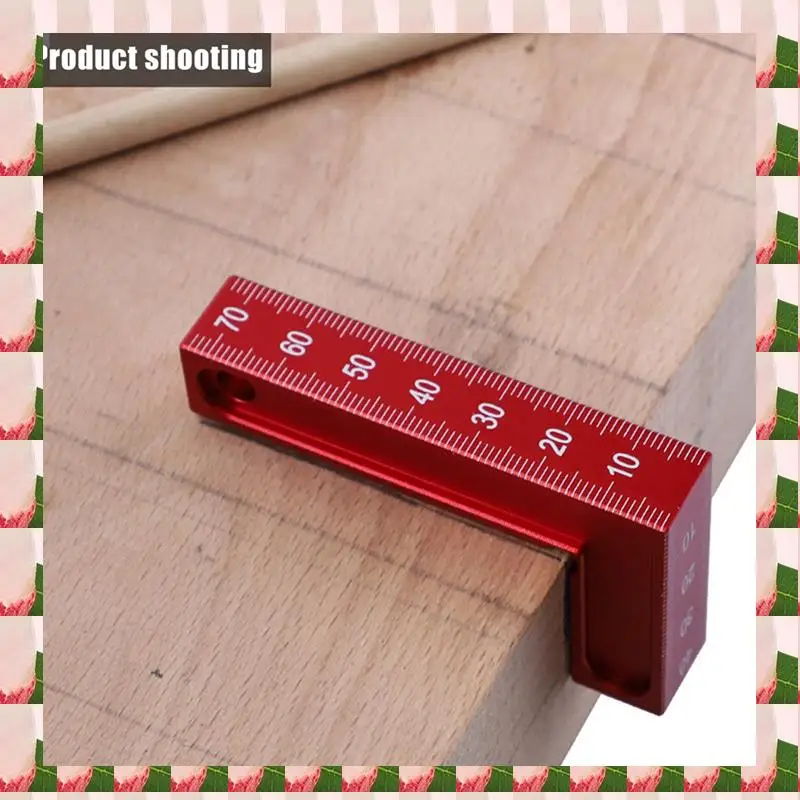 

L-Shaped Square Small Red Graduated Right-Angle Positioning Ruler Aluminum Alloy Woodworking Tool