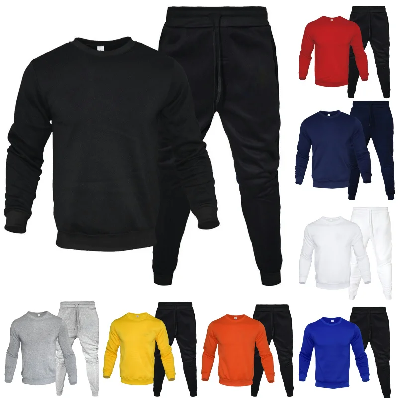 Autumn Winter 2 Pieces Sets Tracksuit Male Hooded Sweatshirt + Pants Sport Hoodies Running Sportswear Men Women Brand Suit