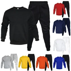 Autumn Winter 2 Pieces Sets Tracksuit Male Hooded Sweatshirt + Pants Sport Hoodies Running Sportswear Men Women Brand Suit