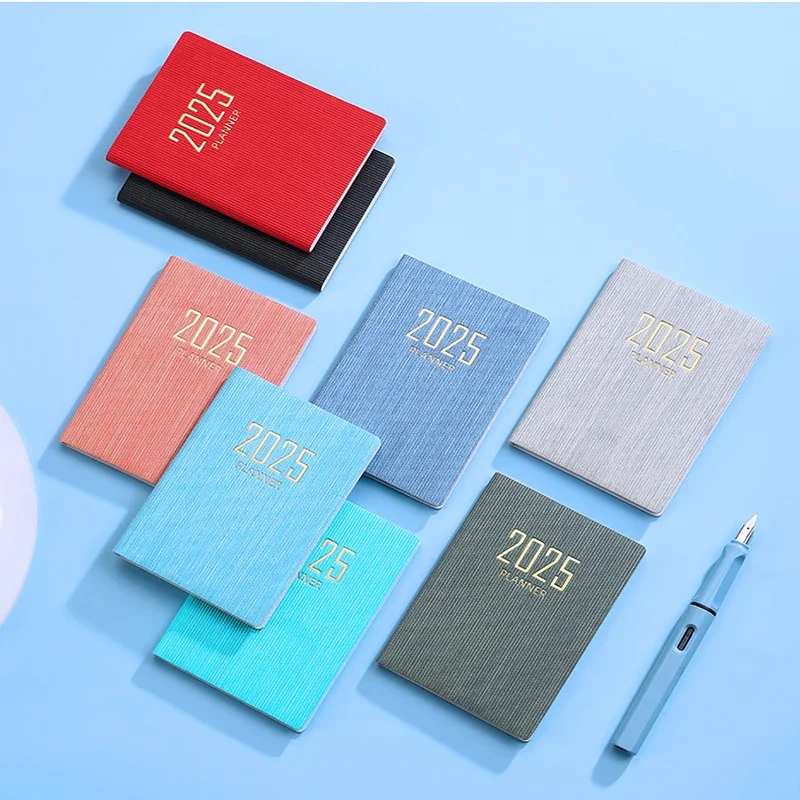 

New 2025 Notebook Solid Pocket Book Diary Journal Notepad Budget Planner 365 Days Schedule Organizer Korean Stationery Office