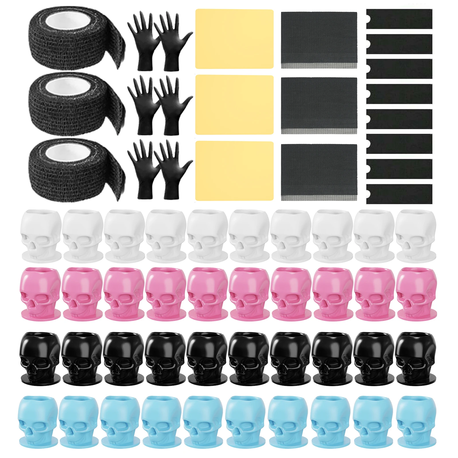 

DQFART 60Pcs Tattoo Kit Ttattoo Ink Cup Tattoo Practice Skin Tattoo Grip Wraps For Tattoo Artists Supplies Tattoo Accessories