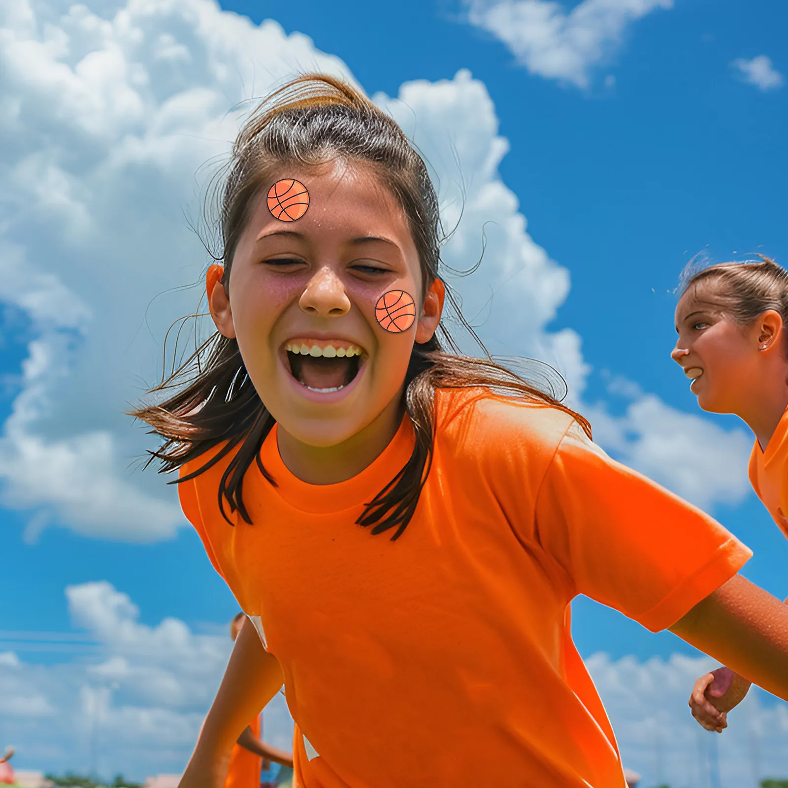 

1 лист временных татуировок для баскетбола, наклейки для макияжа, спортивные фальшивые татуировки для женщин и мужчин, для вечеринок и фестивалей, милые наклейки
