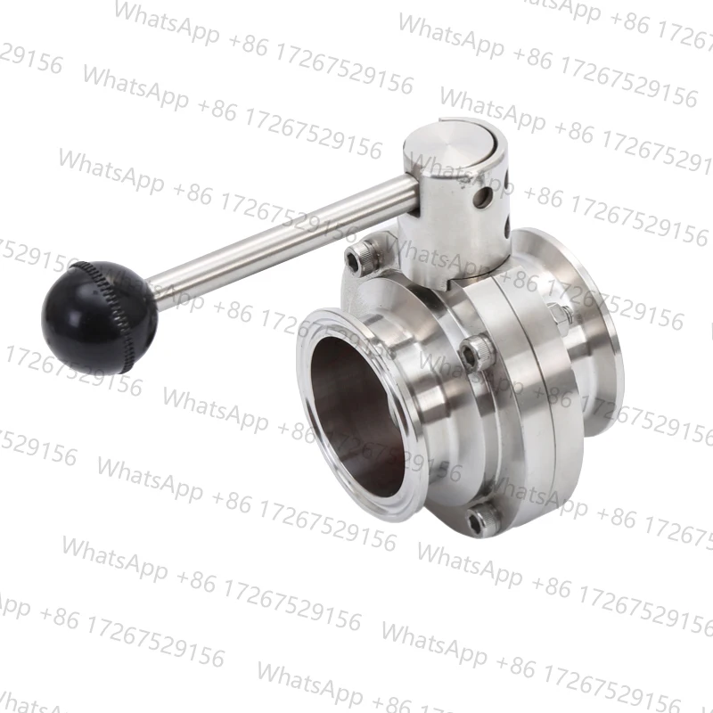 SS304 Stainless Steel Sanitary Tri Clamp Butterfly Valve 3/4