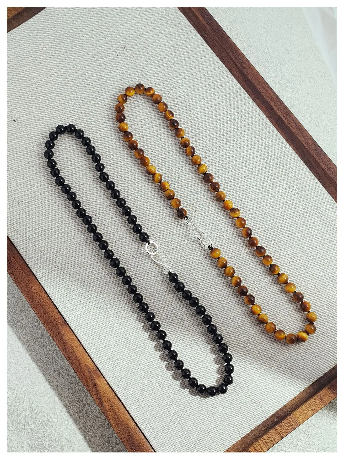 

Brass Natural Stone Black Jade Beads Chain Necklace Women Jewelry Punk Designer Runway Rare Gown Boho Japan Korean