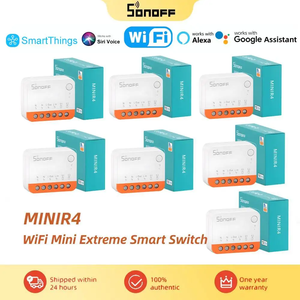 SONOFF MINIR4 WiFi single/two-way Switch MINI Extreme module support Alexa Yandex Alice smartthings Google Home assitant eWelink