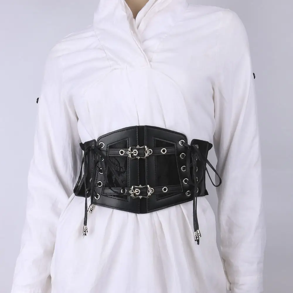 Moda pizzo elastico da donna fascia elastica cravatta corda cintura cinture gotico punk cinturino in pelle per le donne