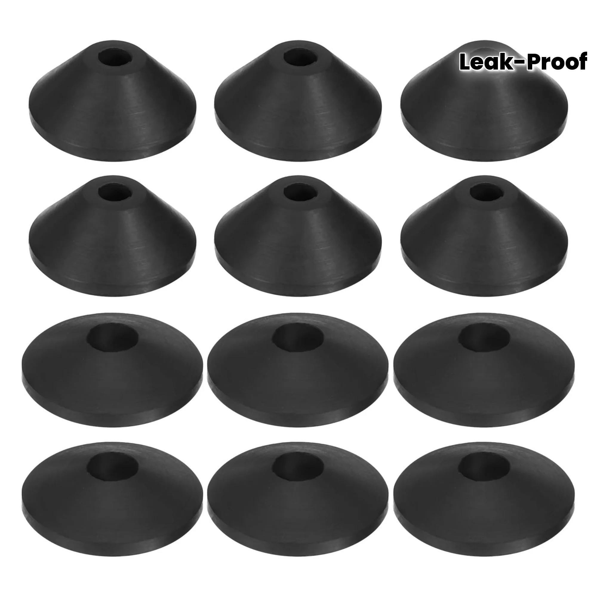 12pcs Conical Toilet Bolt Rubber Washer Kit-M6 & M8 Sizes, Leak-Proof Bolt Gaskets for Toilet Tank Maintenance & Installation