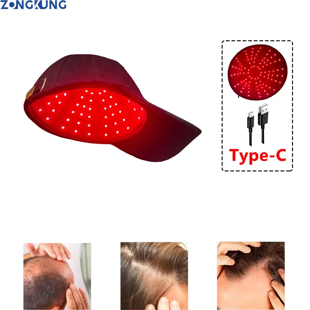 

New Red&Infrared Light Cap for Hair Fast Growth 660nm 850nm Regrowth Anti Hair Loss Relax Skin Care Hat Timable USB Plug-in