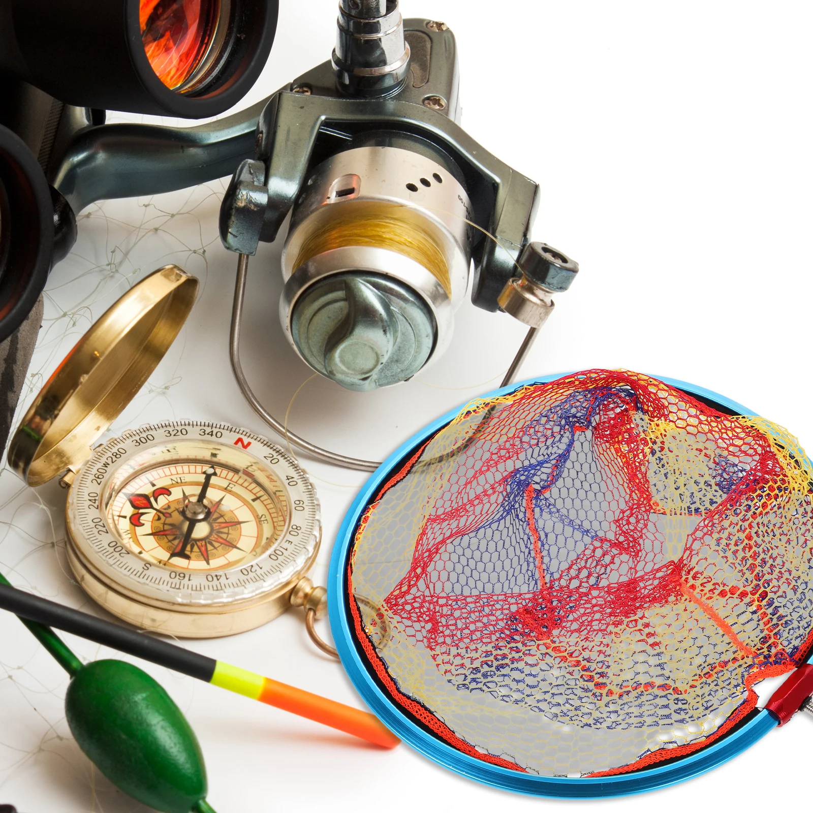 

Aluminum Fishing Net Foldable Telescoping Handle Wide Opening Hook Proof Thick Mesh Large Basket For Kayak Beach Fishpond