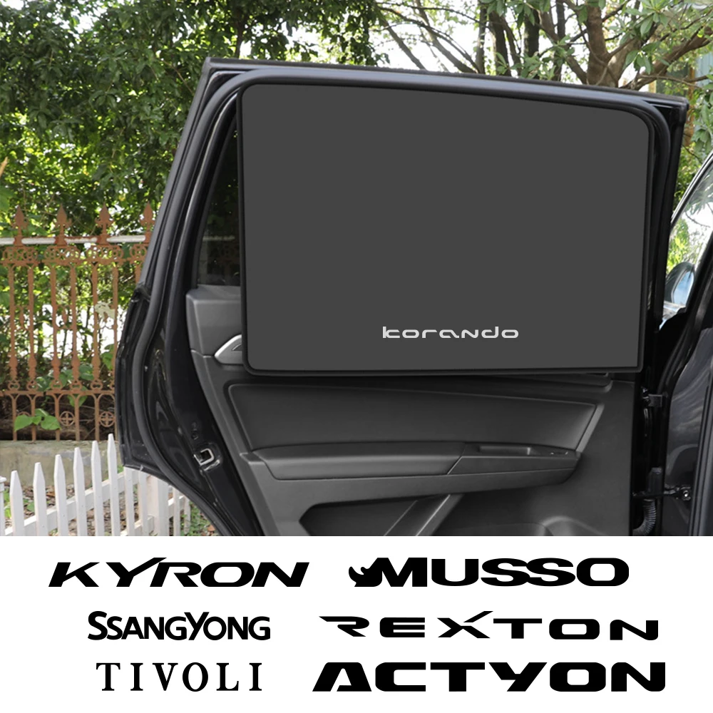 2PCS Car Folding Strong Magnetic Window Curtain For Ssangyong Korando Kyron Musso Rexton Tivoli Actyon Auto Interior Accessories