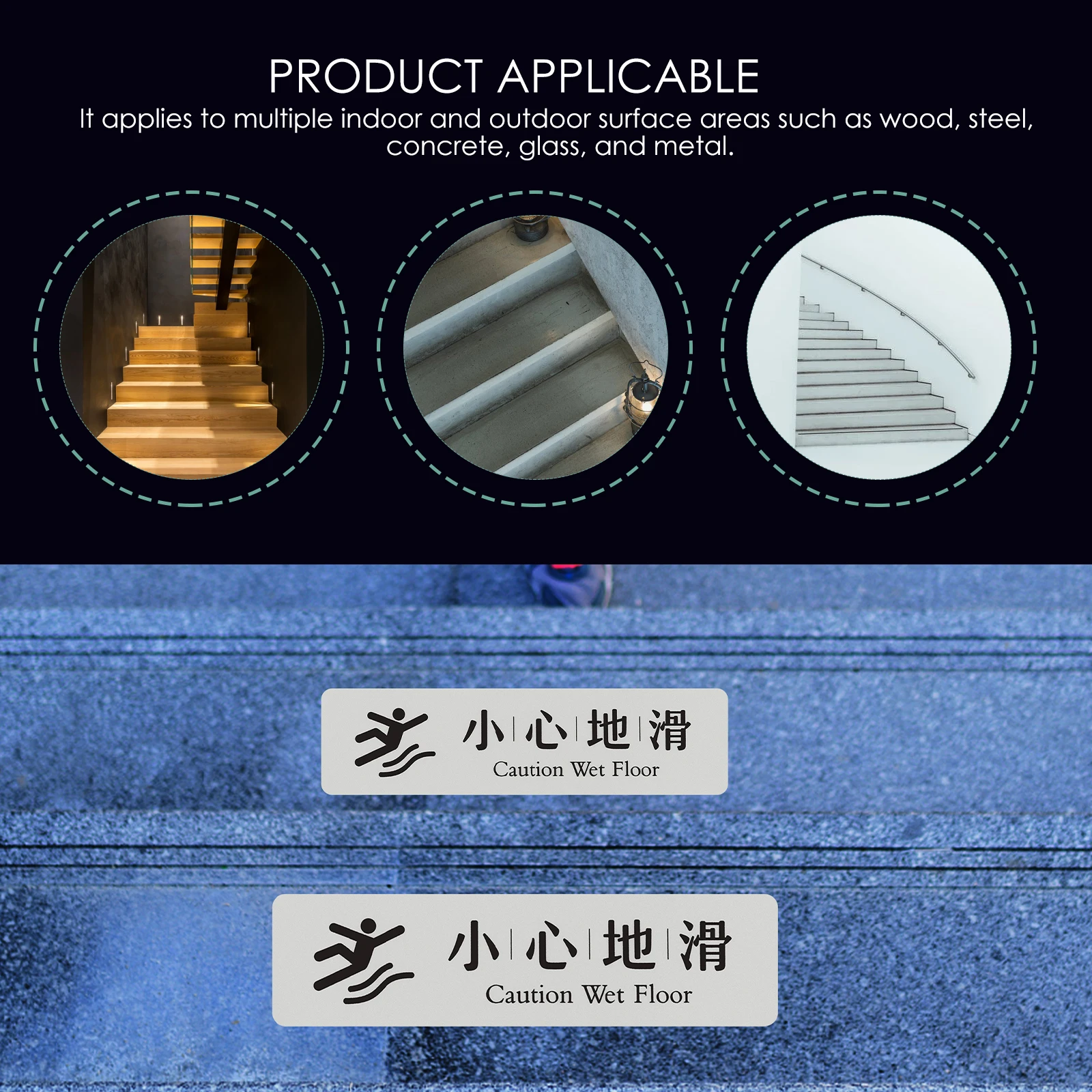 

4Pcs Safety Warning Signs PVC Stickers Bold Colors Adhesive Wall Stickers Public Place Traffic Indoor Outdoor Use