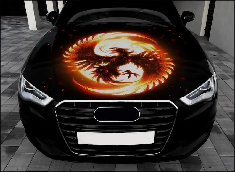 Phoenix Car Hood Wrap Full Color Vinyl Decal Fire Bird Sticker