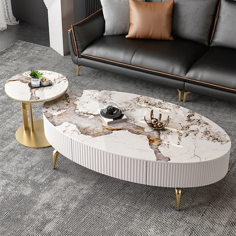 Modern Design Coffee Table White Elegant Minimalist Funky Side Table Center Luxury Mesa De Centro De Sala Living Room Furnitures