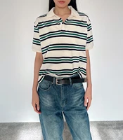 Summer Vintage Polo Shirts Woman Long Sleeve Crop Top Women Brown Stripe Polo Shirts Streetwear Casual Tops Loose Polo Mujeres - Image 4