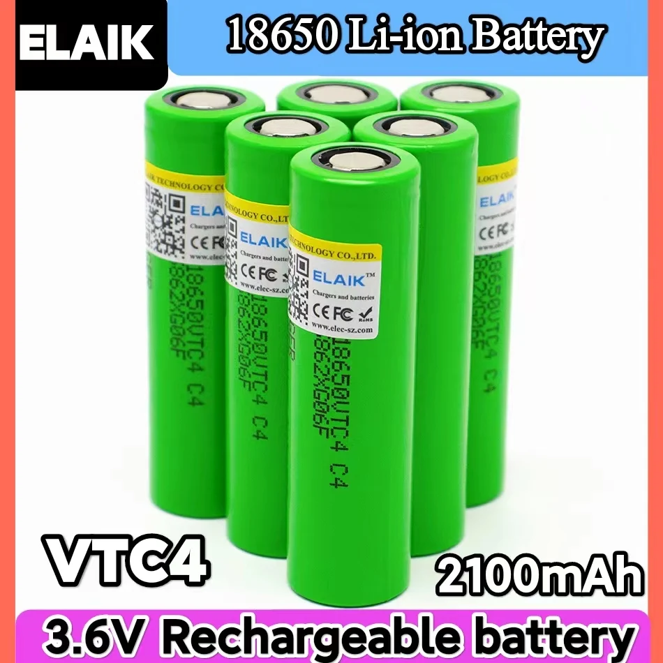 100% brand new 3.6V 18650 C4 2000mAh lithium-ion rechargeable battery US18650VTC4 30 A flashlight toy discharge